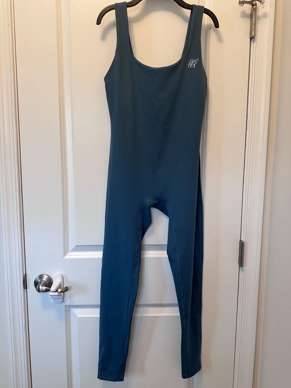 fbf Luxe Body-Suit Women’s Slate Blue Scoop-Neck One-Piece Jumpsuit Size Medium
